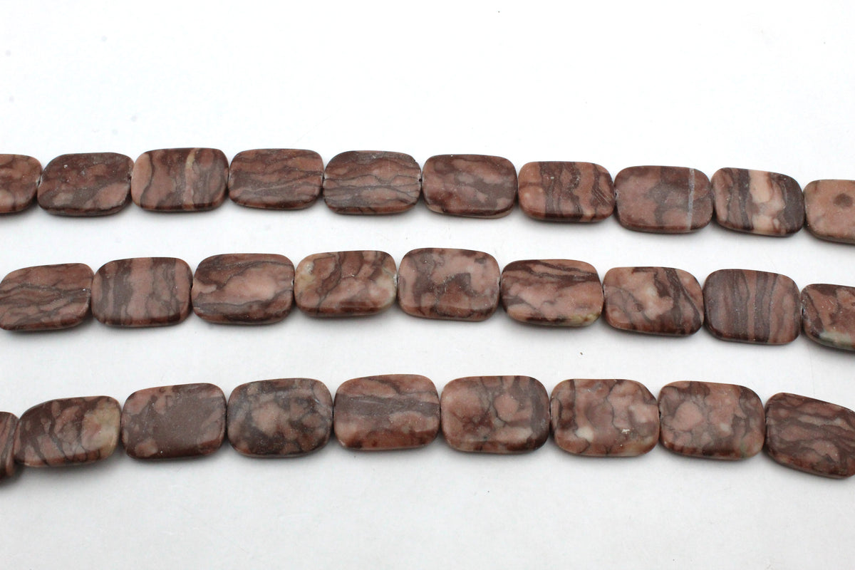 Coco Jasper Square Flat 18 x 25 mm Gemstone Beads 16" Strand