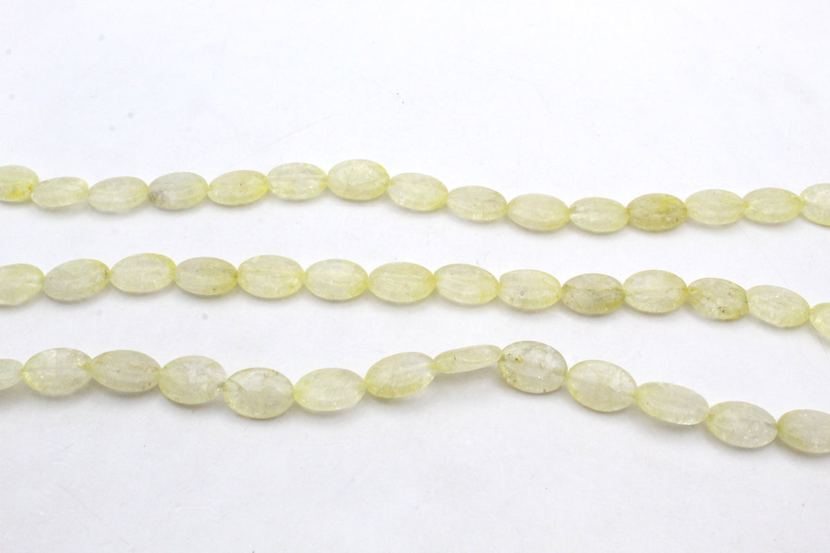 Craked Crystal Oval Flat 10 x 13 mm Gemstone Beads 16" Strand