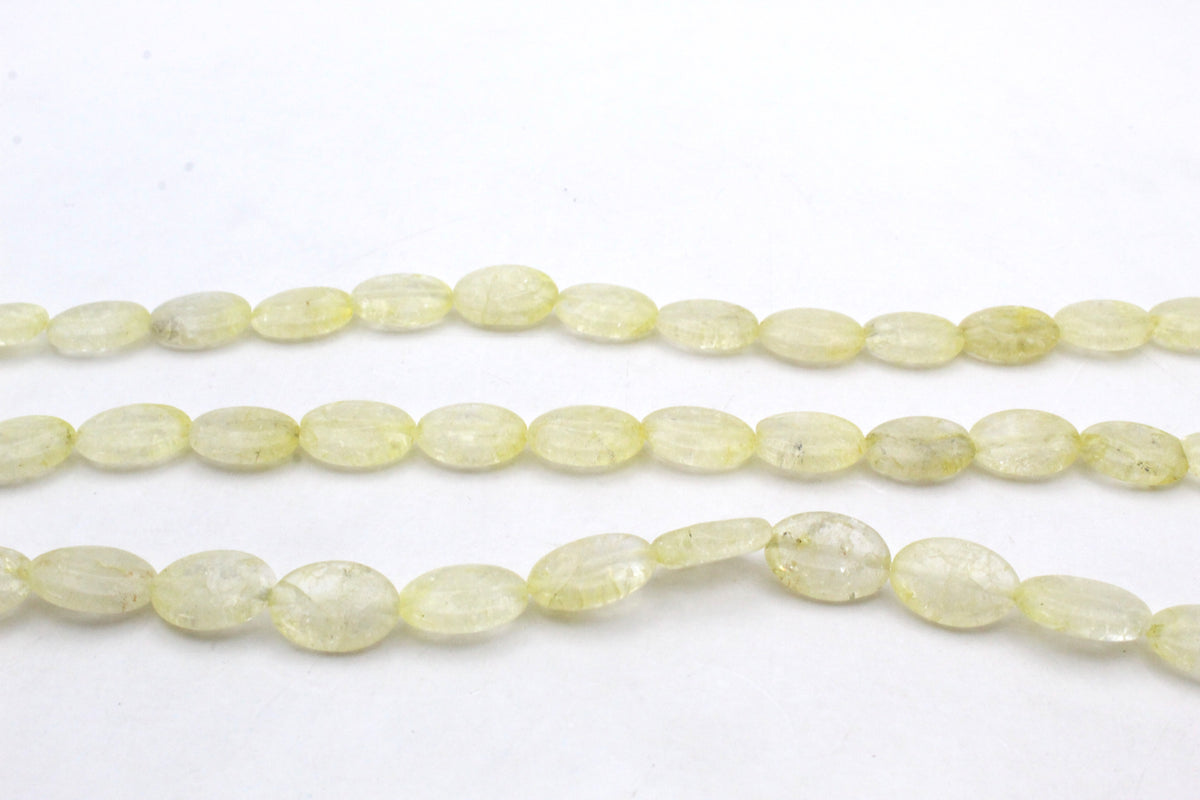Craked Crystal Oval Flat 10 x 13 mm Gemstone Beads 16" Strand