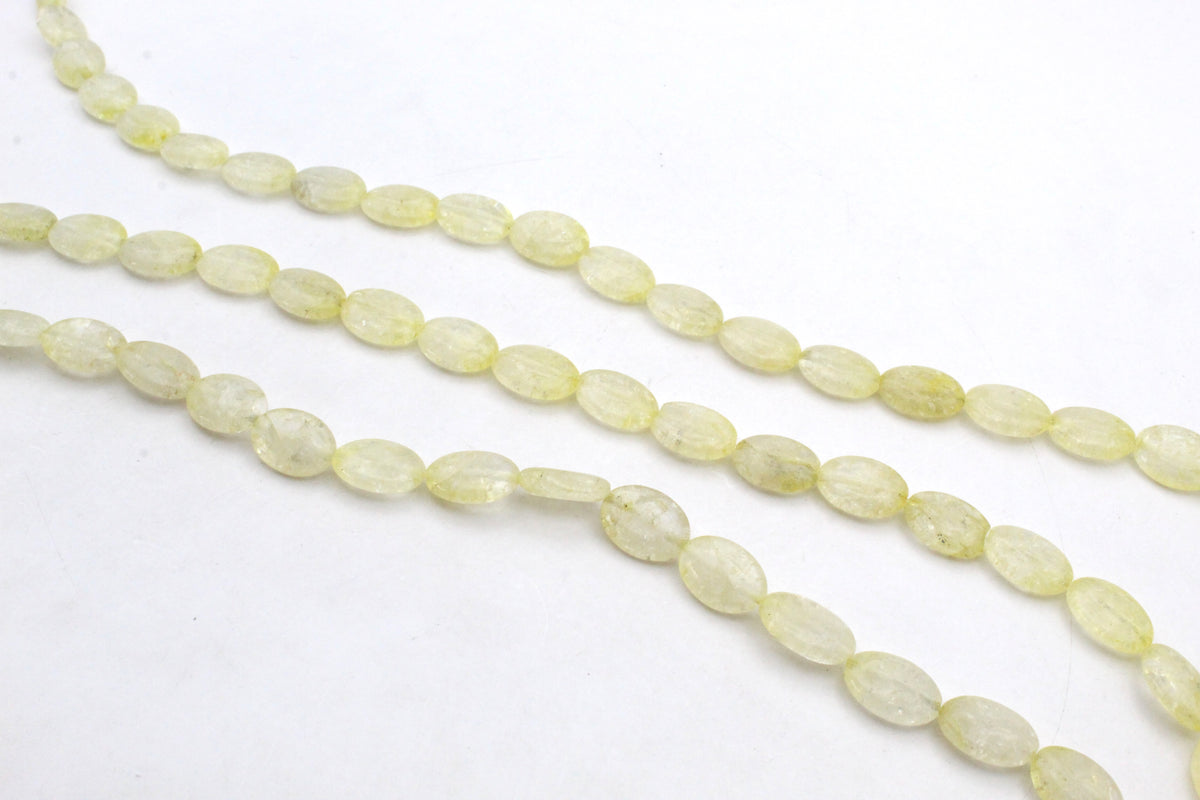 Craked Crystal Oval Flat 10 x 13 mm Gemstone Beads 16" Strand