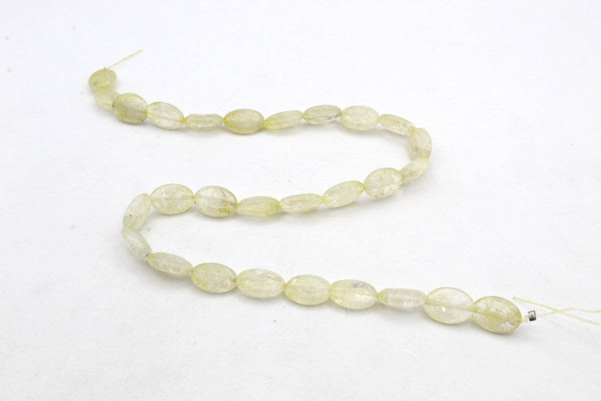 Craked Crystal Oval Flat 10 x 13 mm Gemstone Beads 16" Strand