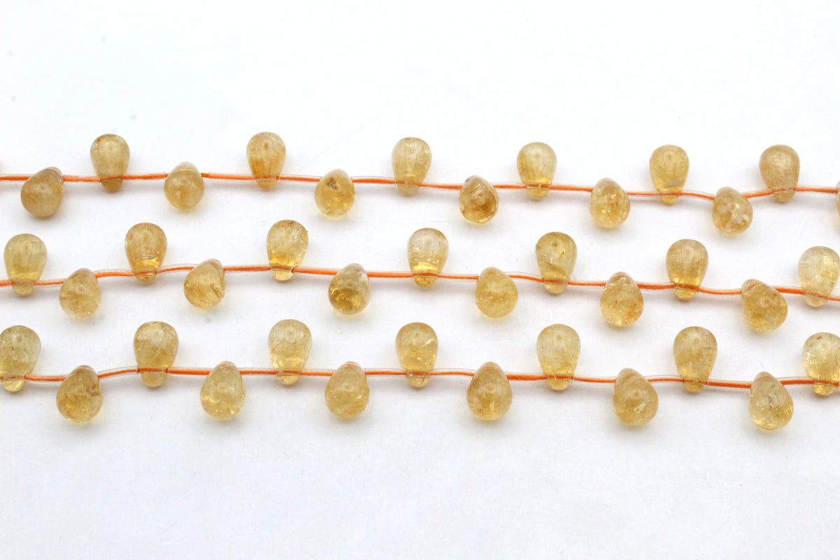 Citrine Drop Half Strand AB Gemstone Beads