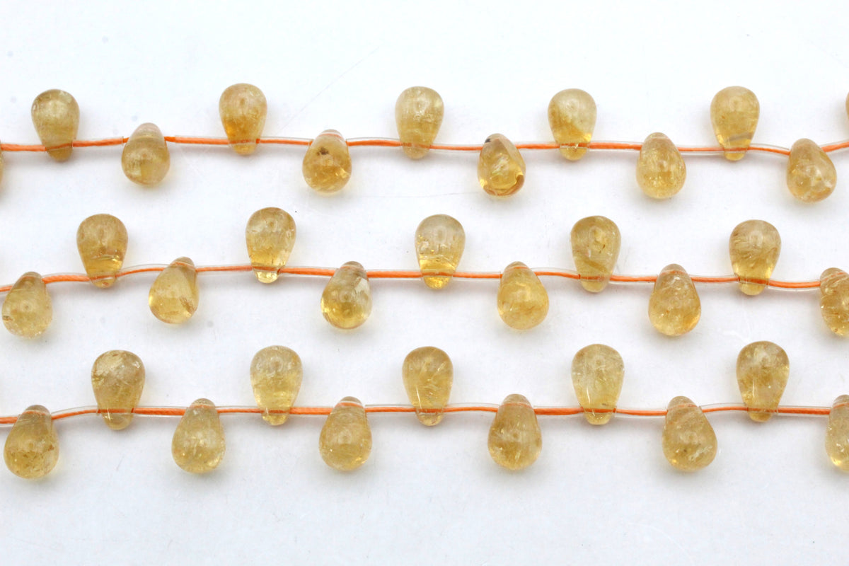Citrine Drop Half Strand AB Gemstone Beads