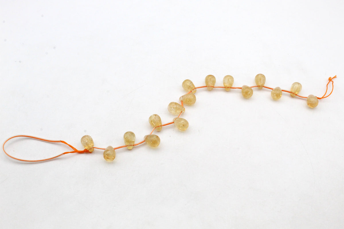 Citrine Drop Half Strand AB Gemstone Beads