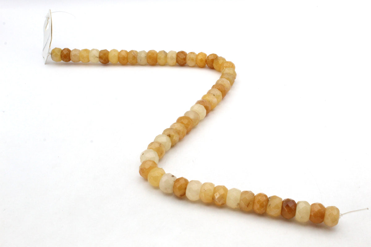 Yellow Jade Rondelle Faceted 12 mm Gemstone Beads 16" Strand