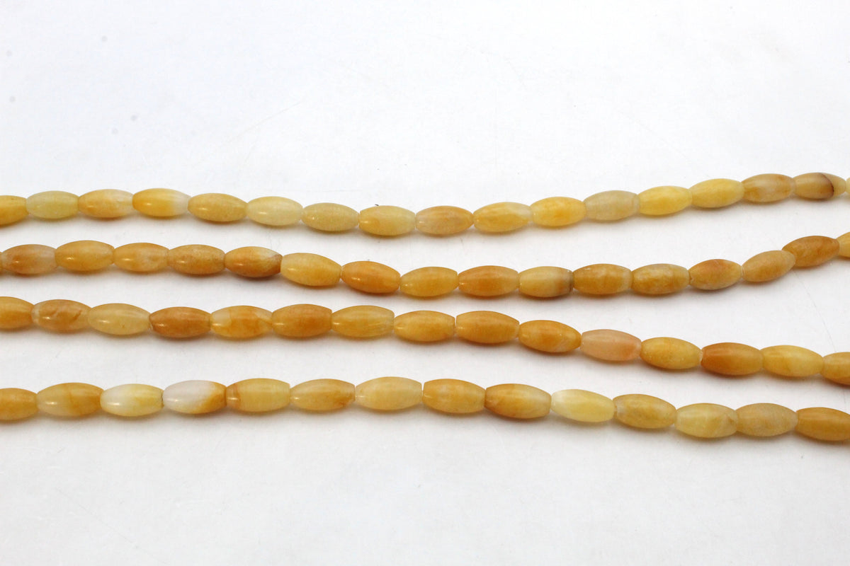 Yellow Jade Oval Tube 6 x 12 mm Gemstone Beads 16" Strand