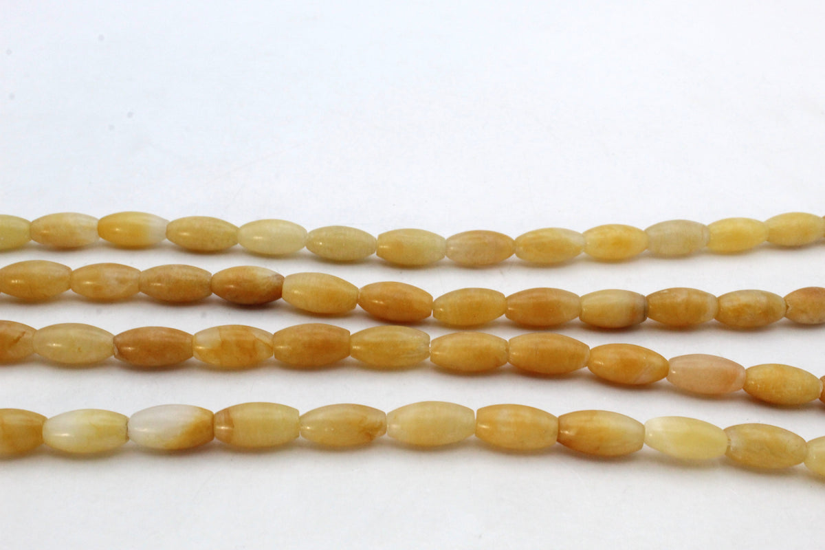 Yellow Jade Oval Tube 6 x 12 mm Gemstone Beads 16" Strand