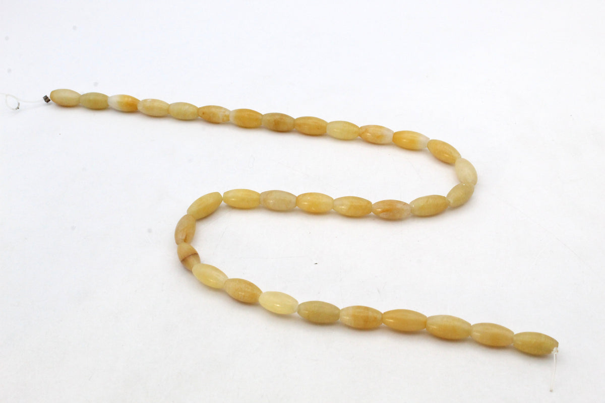 Yellow Jade Oval Tube 6 x 12 mm Gemstone Beads 16" Strand