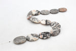 Pink Zebra Jasper Oval Flat 24 x 34 mm Gemstone Beads 16" Strand