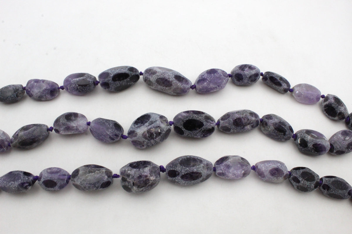 Amethyst Rough Faceted Gemstone Beads 16" Strand