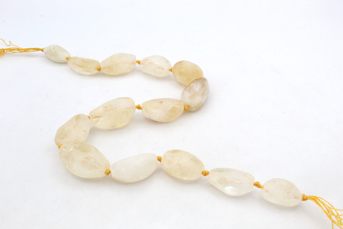Citrine Rough Faceted Gemstone Beads 16" Strand