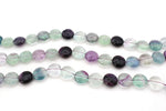 Flourite Coin 15 mm Gemstone Beads 16" Strand