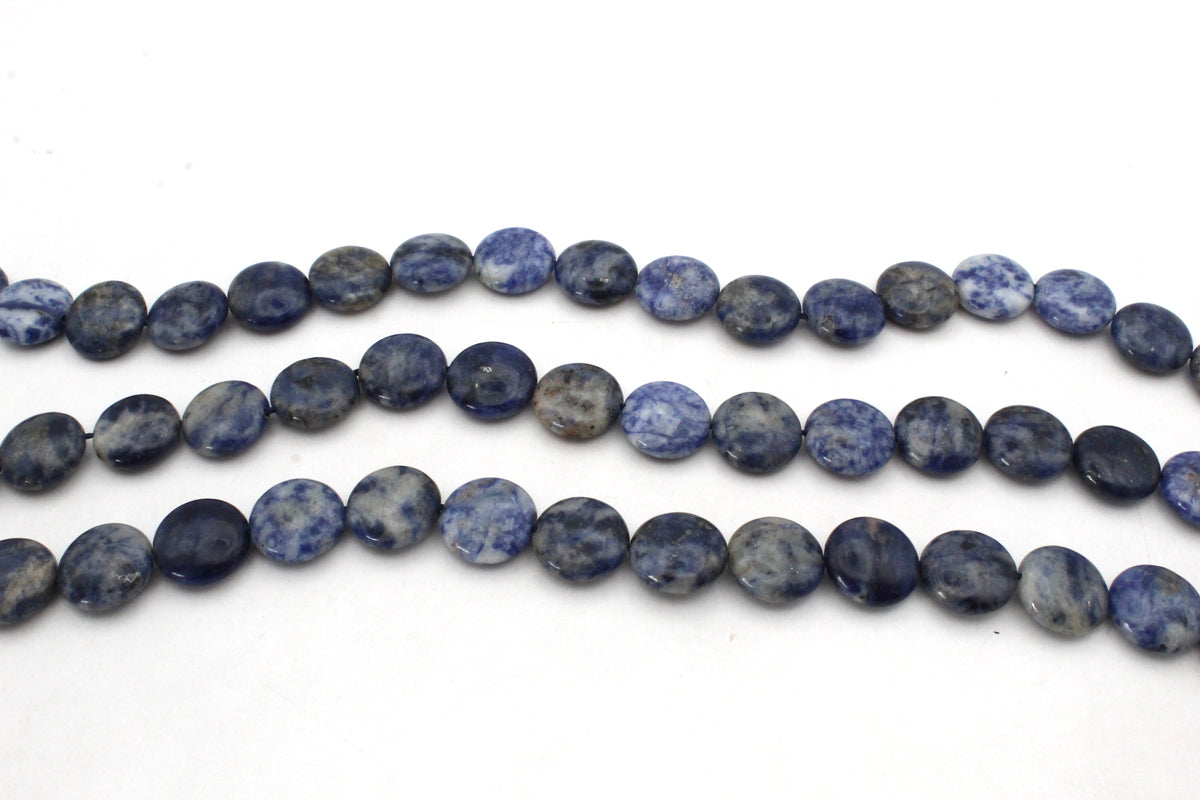 Sodalite Round Flat Faceted 15 mm Gemstone Beads 16" Strand