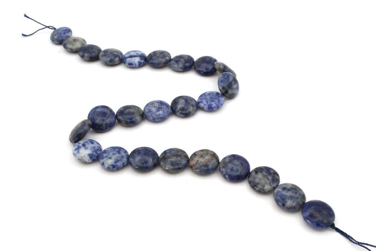 Sodalite Round Flat Faceted 15 mm Gemstone Beads 16" Strand