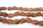 Red Aventurine Square Flat Wavy 25 x 31 mm Gemstone Beads 16" Strand