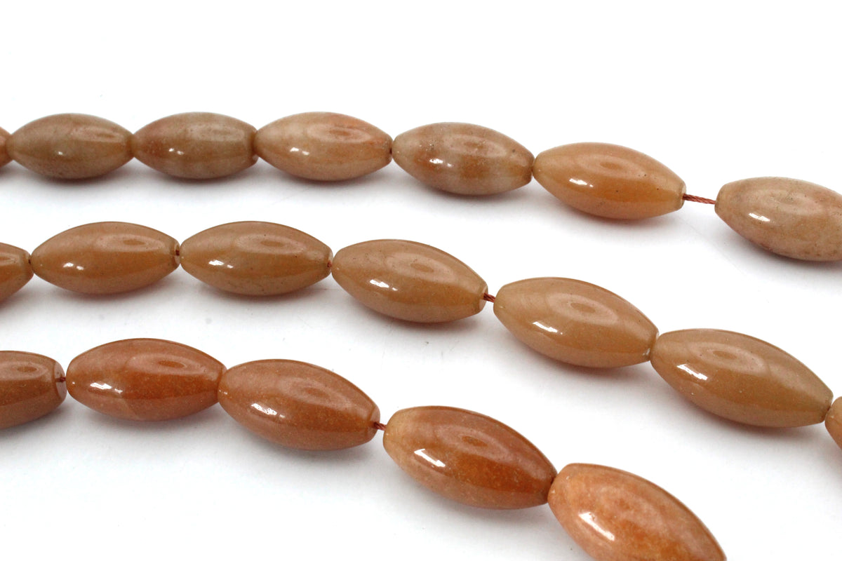 Red Aventurine Oval 15 x 31 mm Gemstone Beads 16" Strand