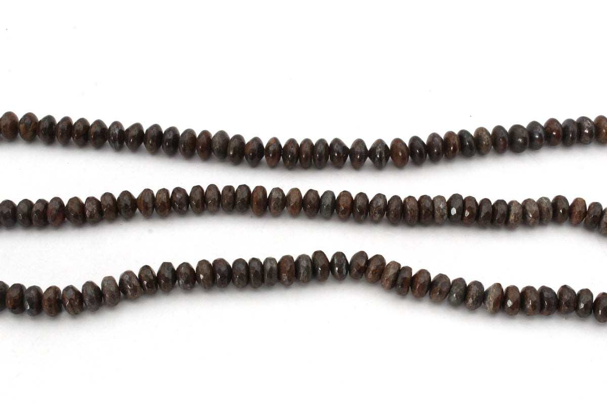 Bronzite Rondelle Faceted Gemstone Beads 16" Strand