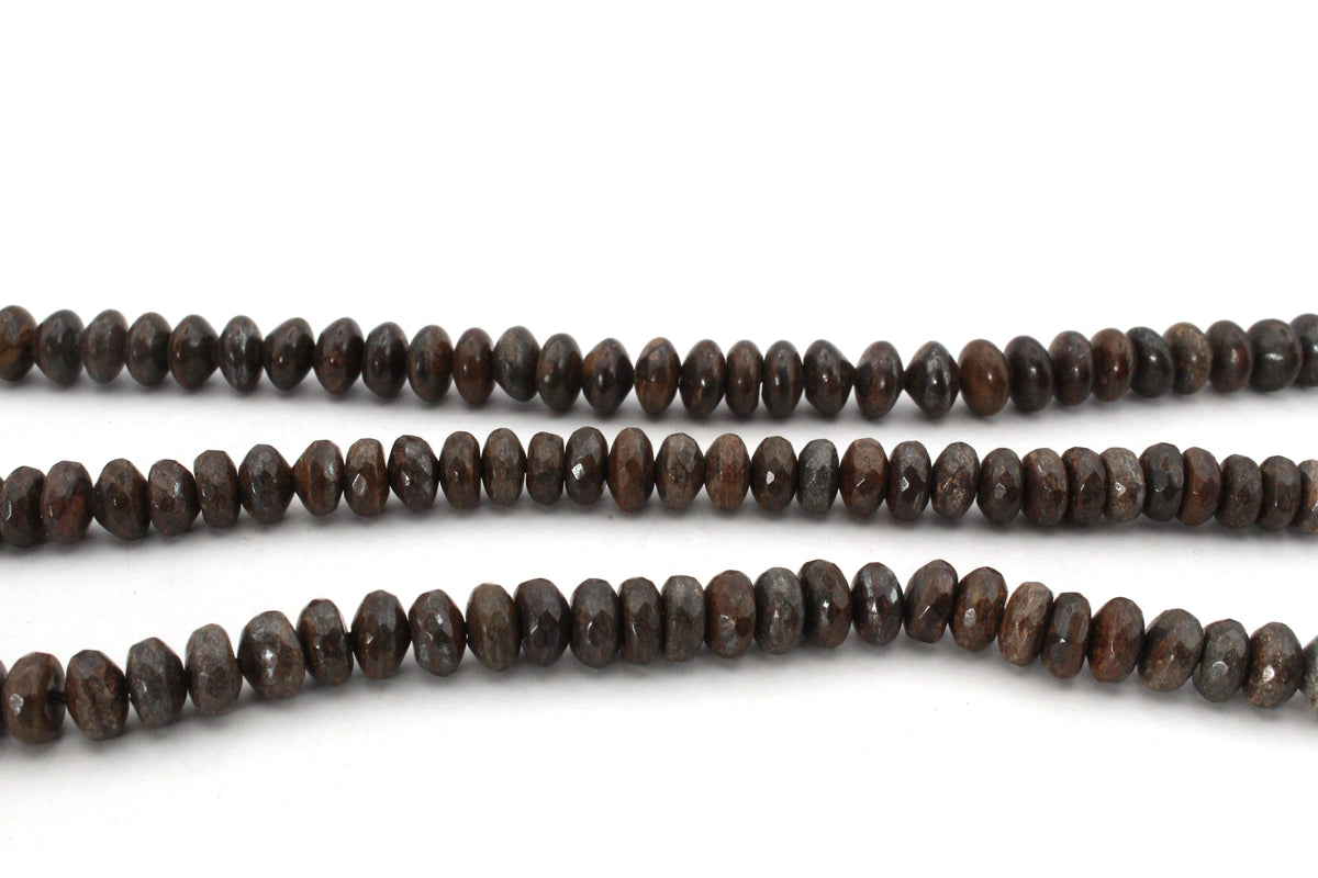 Bronzite Rondelle Faceted Gemstone Beads 16" Strand