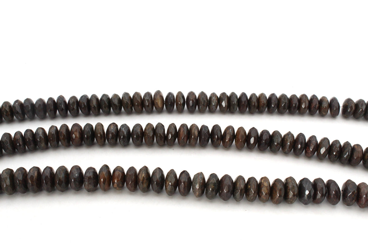 Bronzite Rondelle Faceted Gemstone Beads 16" Strand