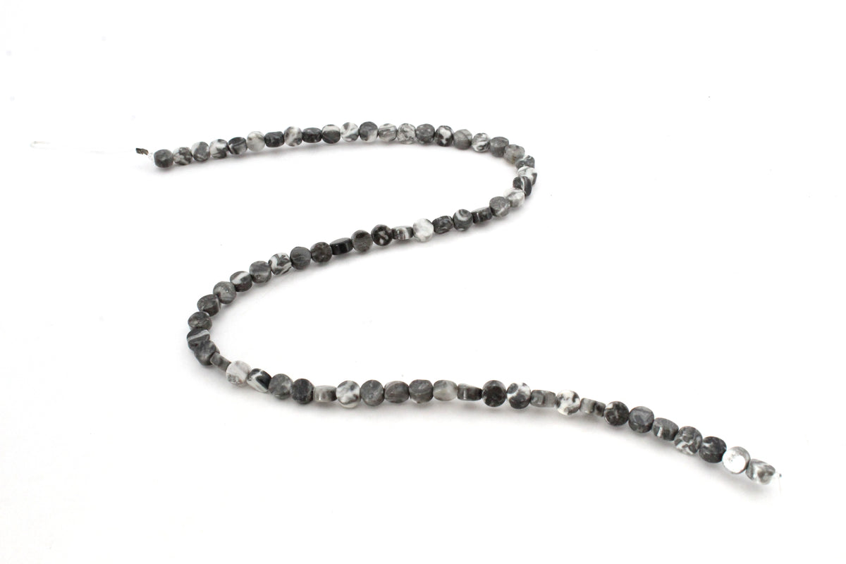Magic Jasper Coin Gemstone Beads 16" Strand