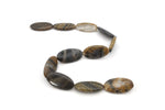 Rusian Jasper Oval Flat 17 x 34 mm Gemstone Beads 16" Strand