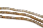 Botswana Bamboo Agate Short Gemstone Beads 16" Strand