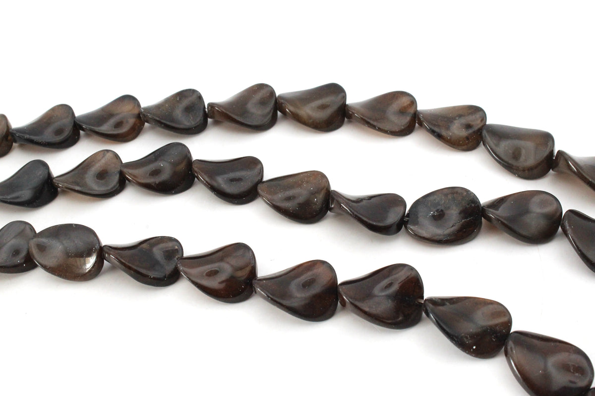 Burned Oval Flat Screw 15 x 20 mm Gemstone Beads 16" Strand