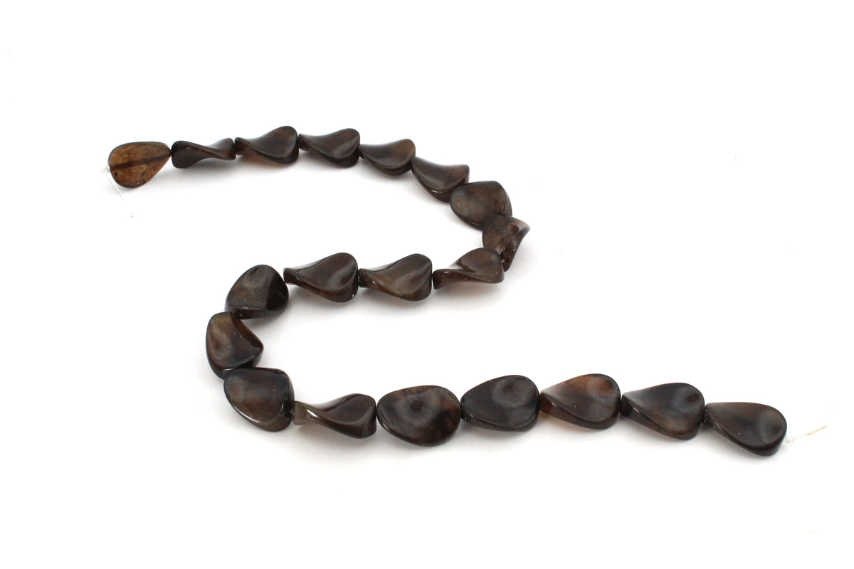 Burned Oval Flat Screw 15 x 20 mm Gemstone Beads 16" Strand