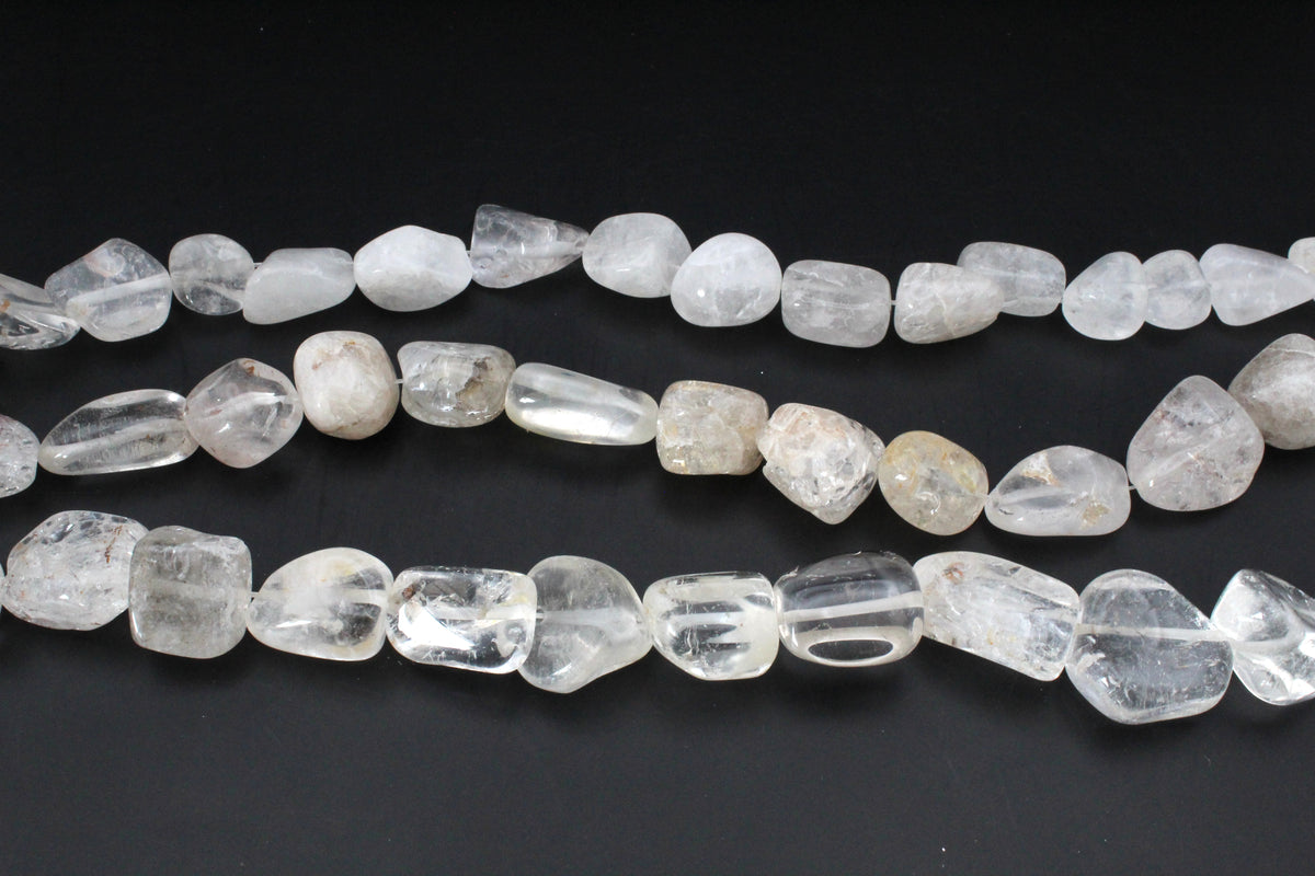 Crystal Quartz Irregular Medium Gemstone Beads 16" Strand