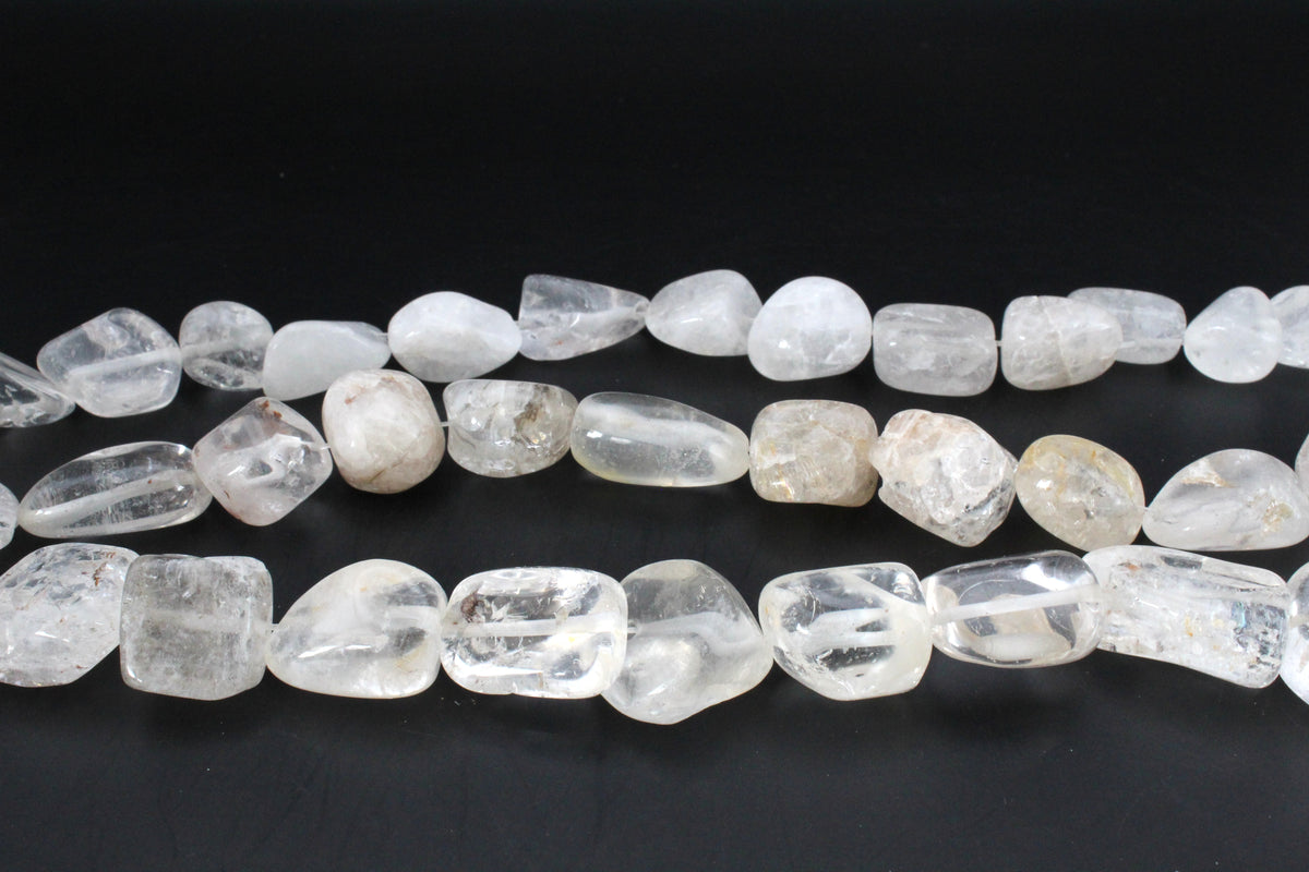 Crystal Quartz Irregular Medium Gemstone Beads 16" Strand