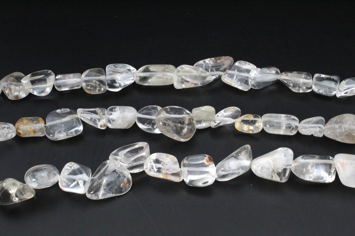 Crystal Quartz Irregular Medium Gemstone Beads 16" Strand