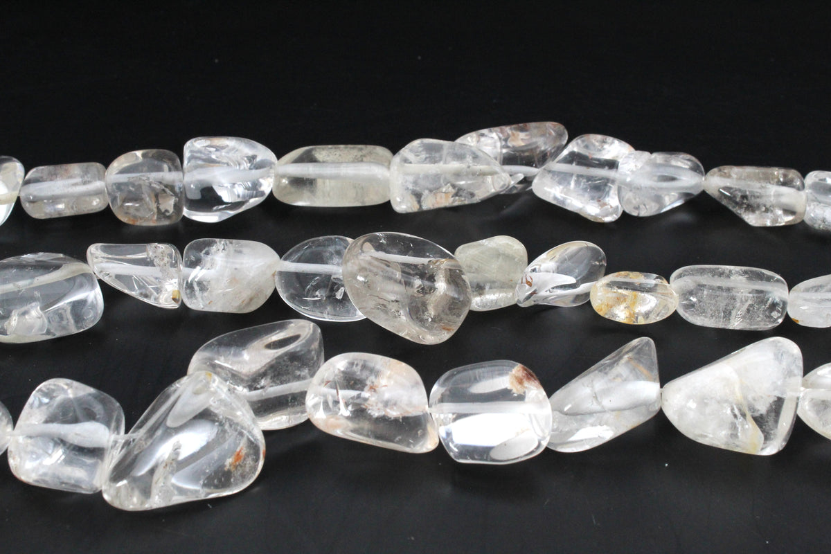 Crystal Quartz Irregular Medium Gemstone Beads 16" Strand