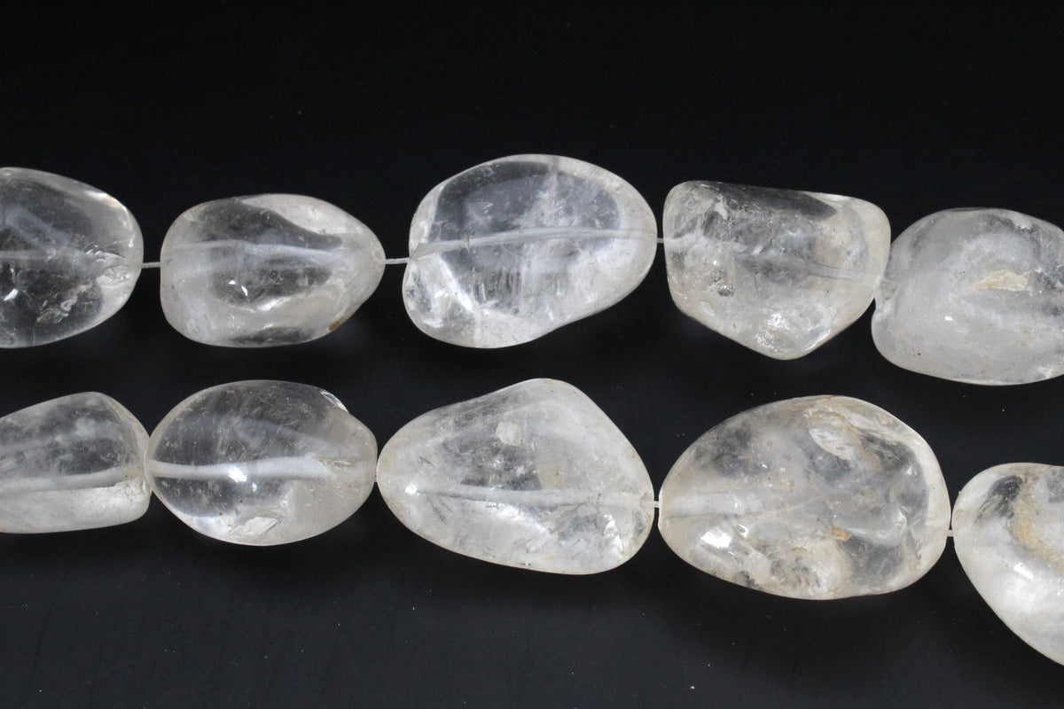 Crystal Quartz Irregular Big Half String Gemstone Beads