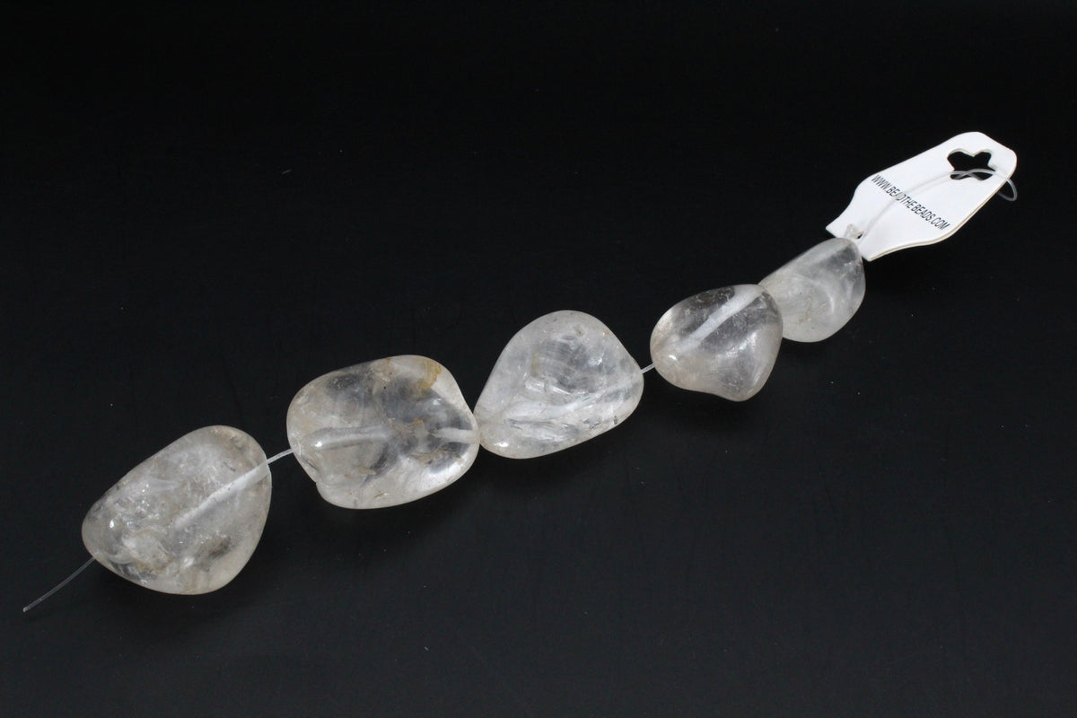 Crystal Quartz Irregular Big Half String Gemstone Beads