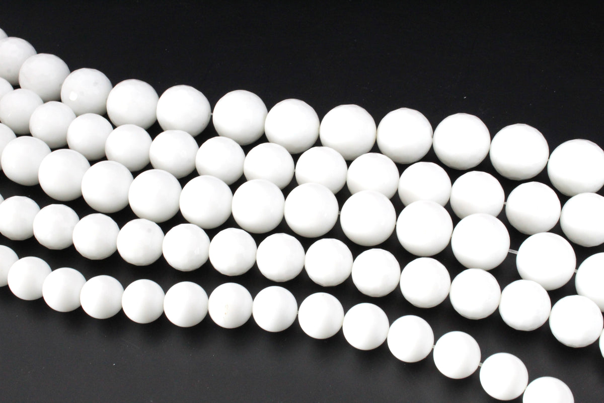 White Onyx Round Gemstone Beads 16" Strand