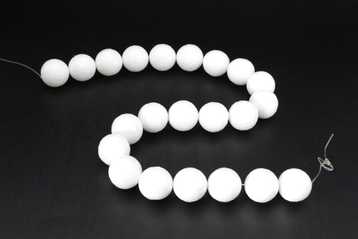 White Onyx Round Gemstone Beads 16" Strand