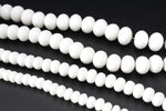 White Onyx Rondelle Faceted Gemstone Beads 16" Strand
