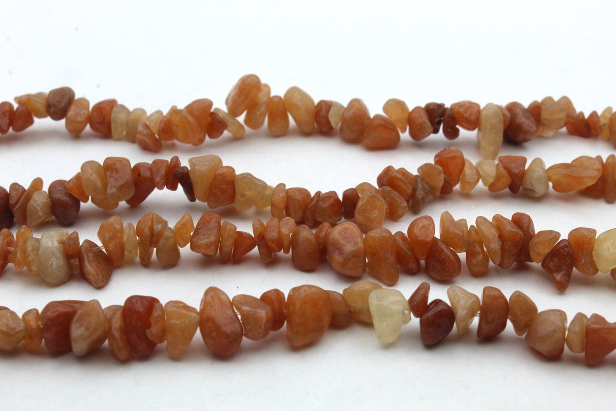 Red Aventurine Chips Gemstone Beads