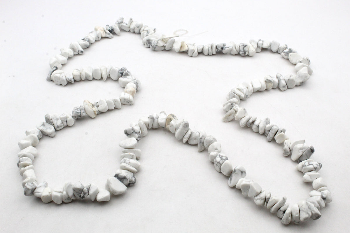 White Howlite Chips Gemstone Beads