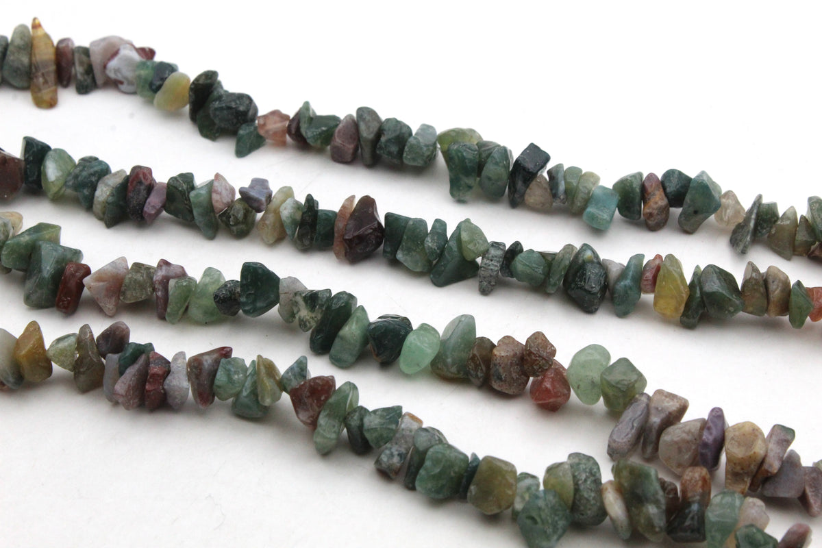 Moss Agate Chips Gemstone Beads