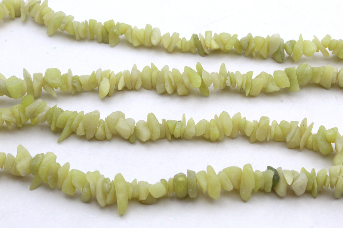 Olive Jade Chips Gemstone Beads