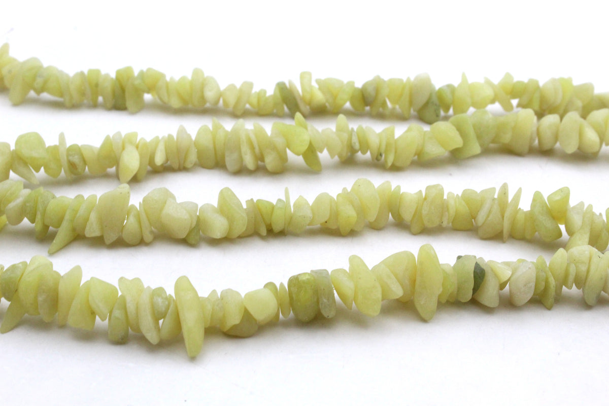 Olive Jade Chips Gemstone Beads