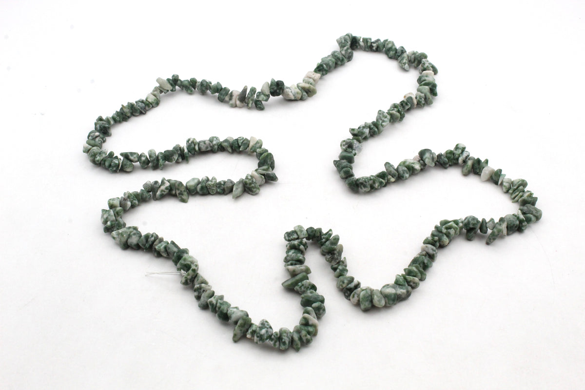 Green Spot Jasper Chips Gemstone Beads