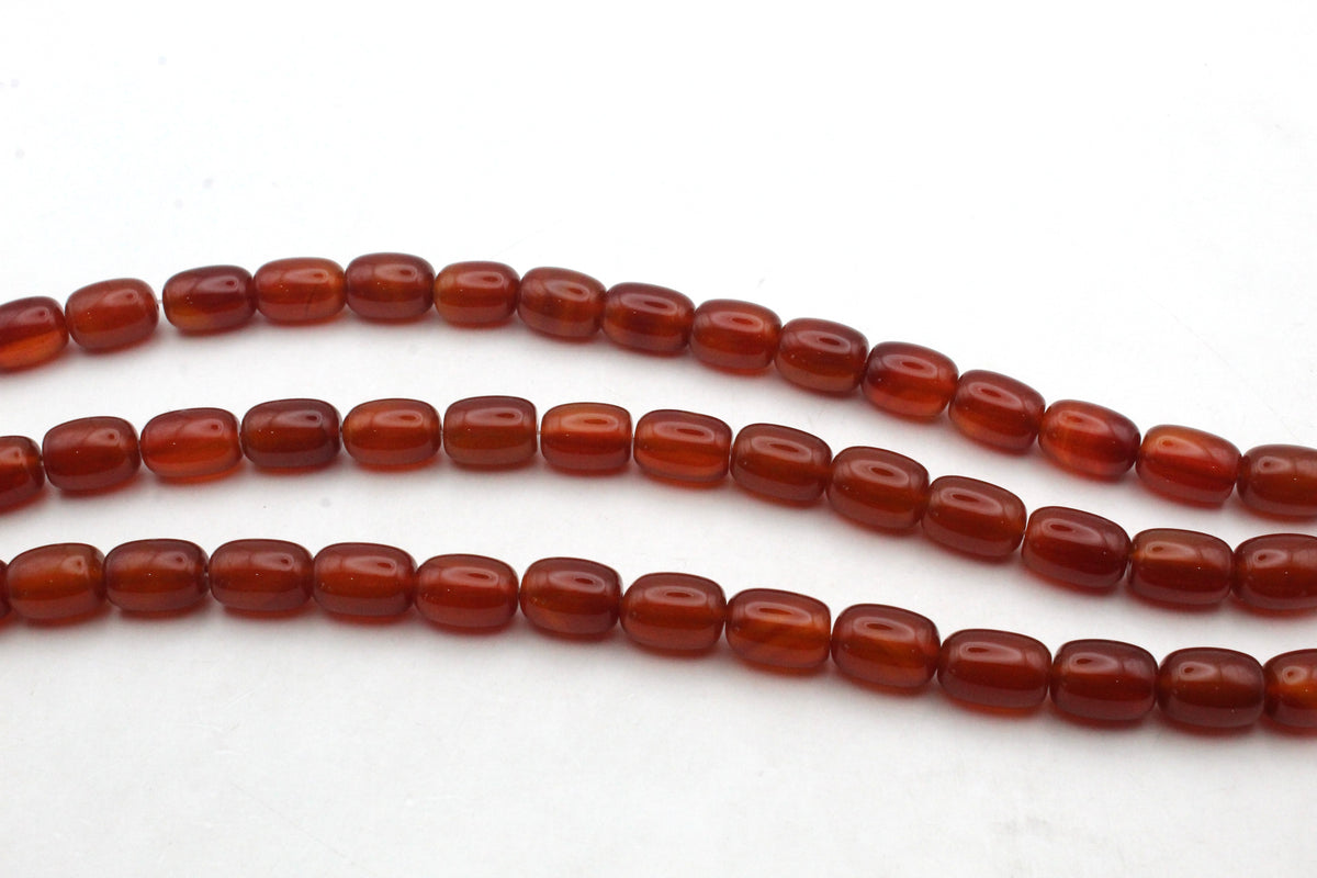 Carnelian Barrel 10 x 14 mm Grade AAA Gemstone Beads 16" Strand