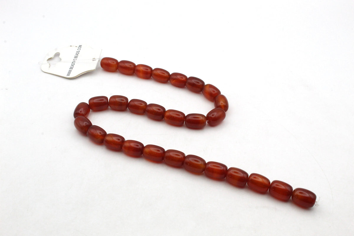 Carnelian Barrel 10 x 14 mm Grade AAA Gemstone Beads 16" Strand