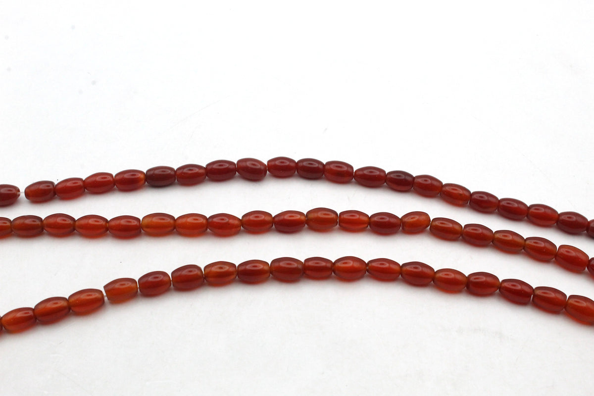 Carnelian Tube Oval 6 x 9 mm Grade AAA Gemstone Beads 16" Strand