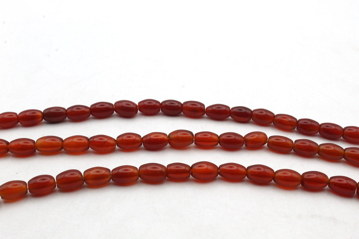 Carnelian Tube Oval 6 x 9 mm Grade AAA Gemstone Beads 16" Strand