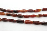 Cornelian Agate Stone Oval Tube 13 x 30 mm Gemstone Beads 16" Strand
