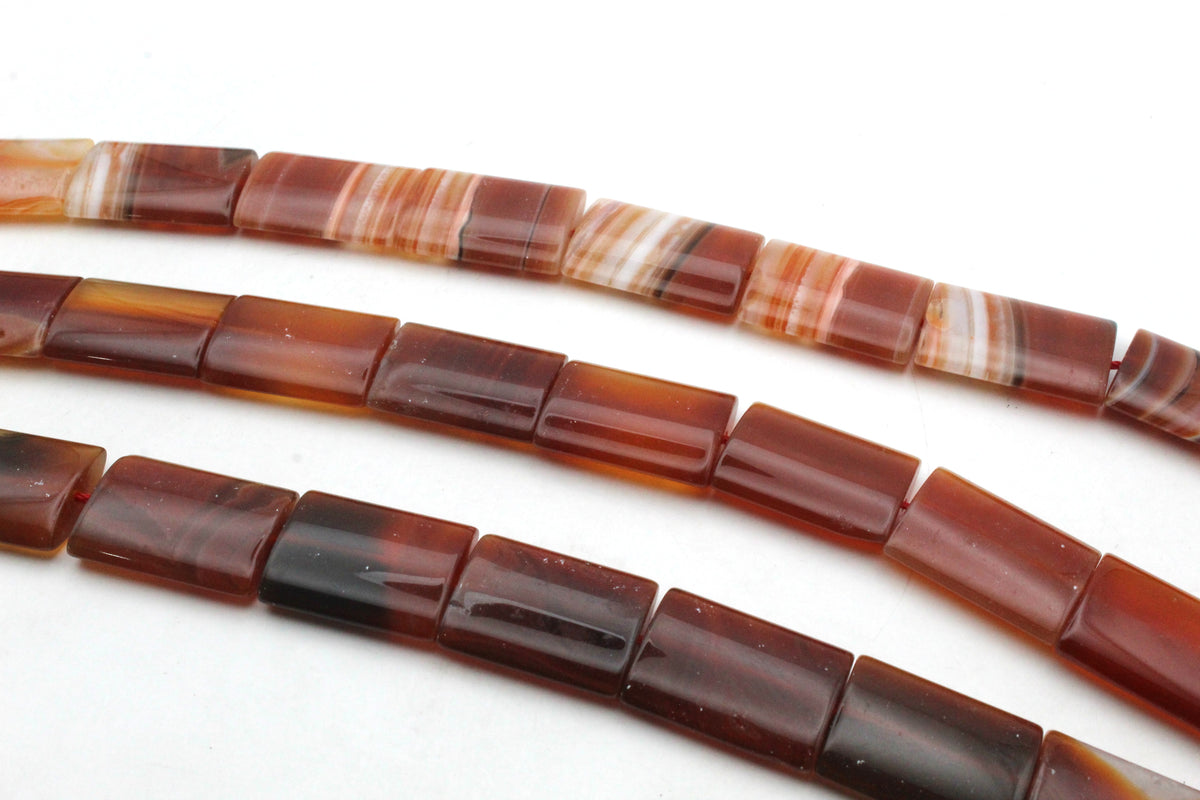 Cornelian Square Flat 18 x 25 mm Gemstone Beads 16" Strand