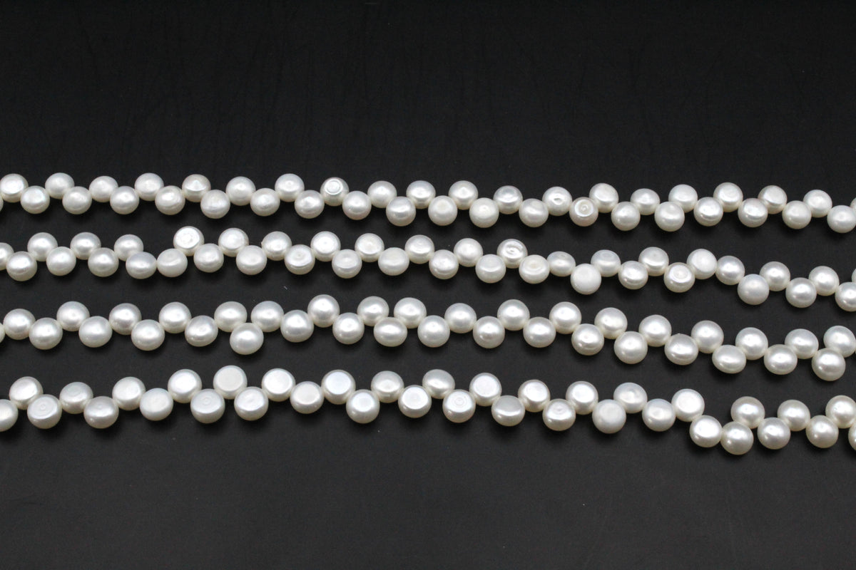 Fresh Water White Pearl Coin 5 - 6 mm Zig Zag Model